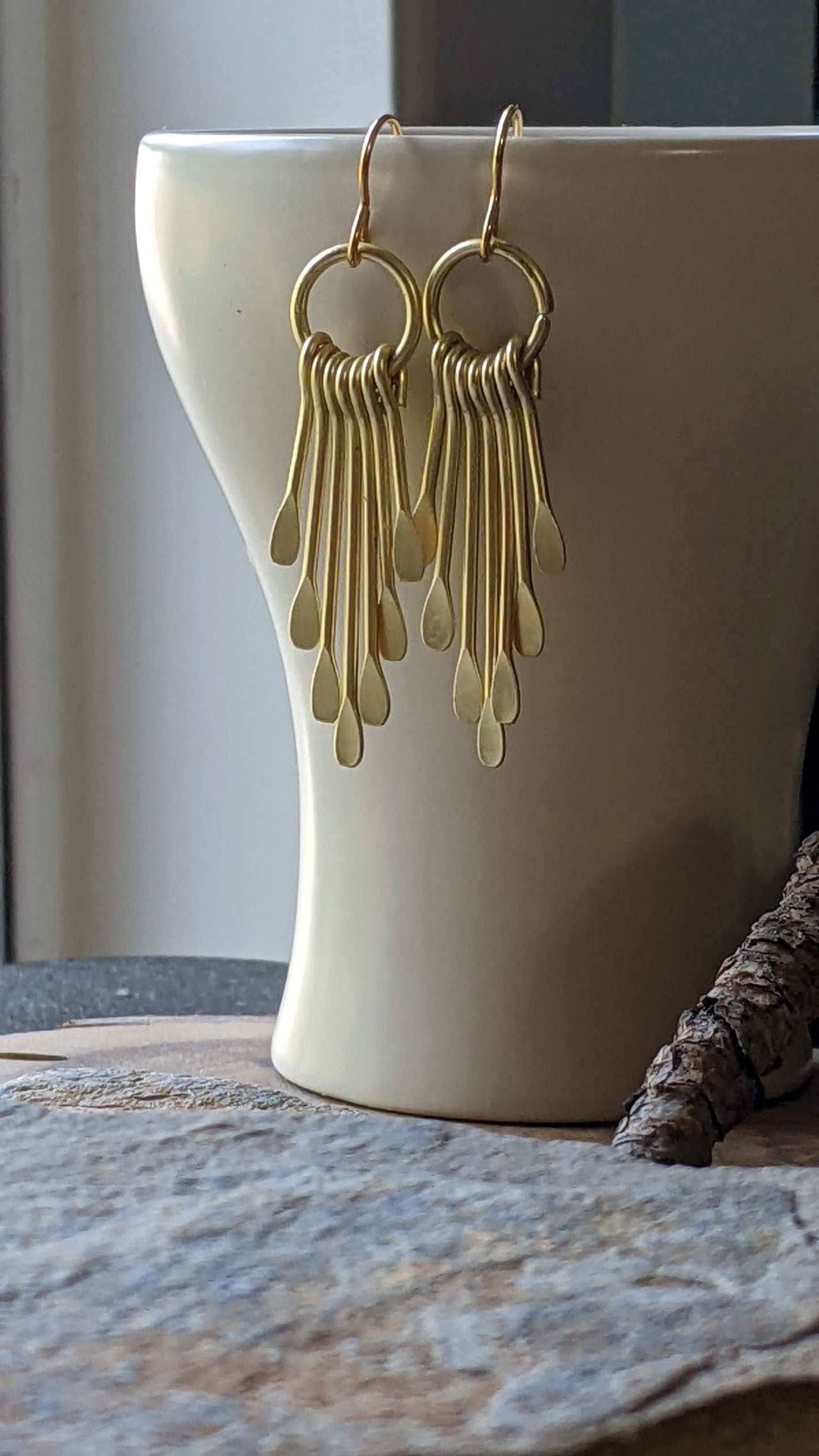 Fringe Earrings ~Satin Gold Finish