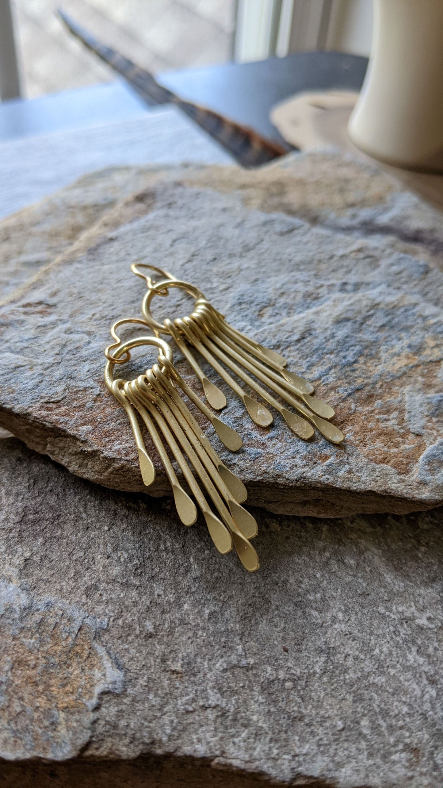 Fringe Earrings ~Satin Gold Finish