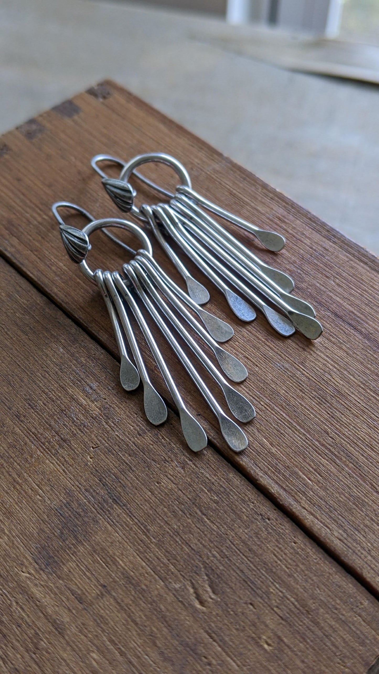 Fringe Earrings ~Antiqued Silver