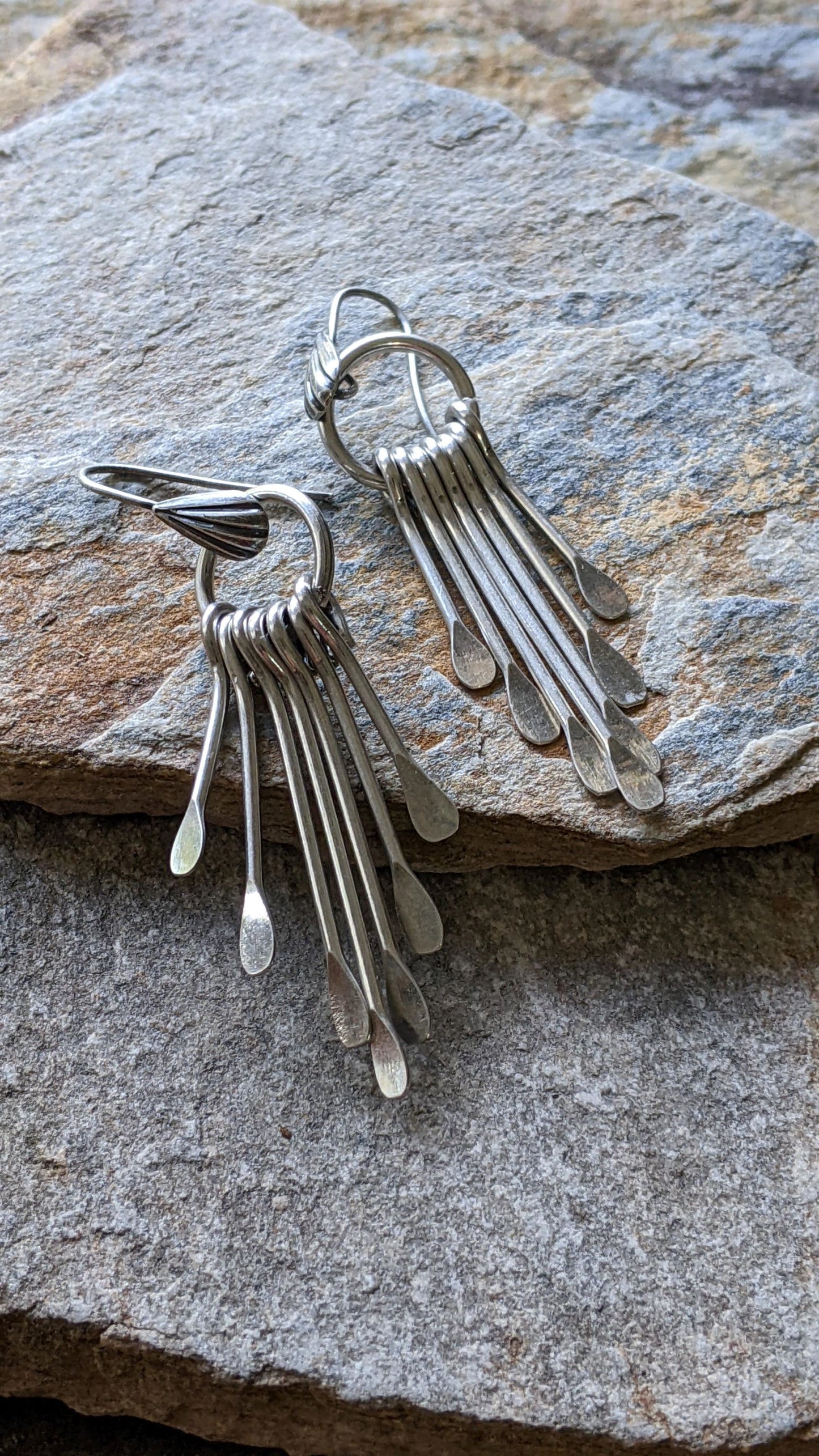 Fringe Earrings ~Antiqued Silver