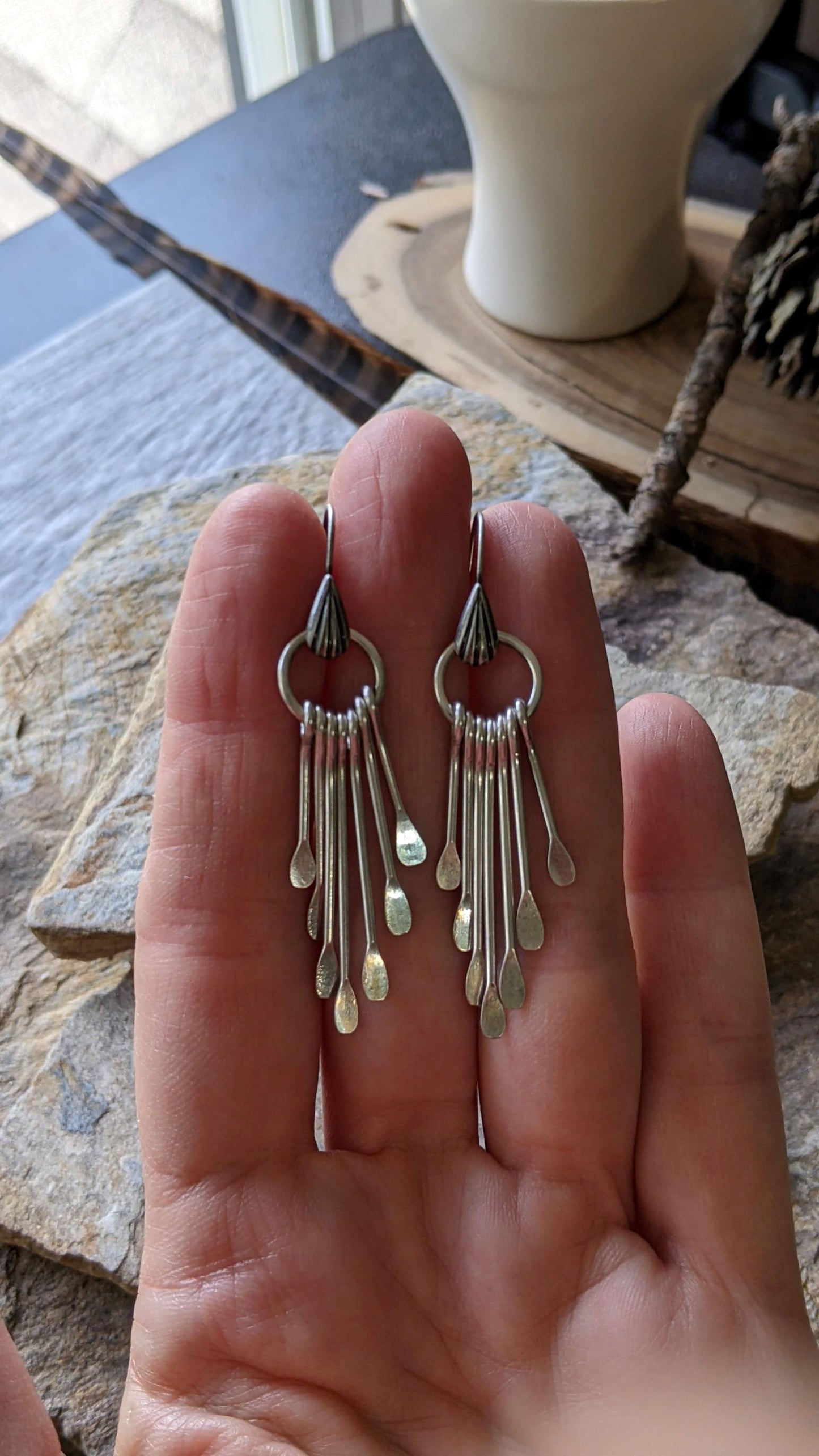 Fringe Earrings ~Antiqued Silver