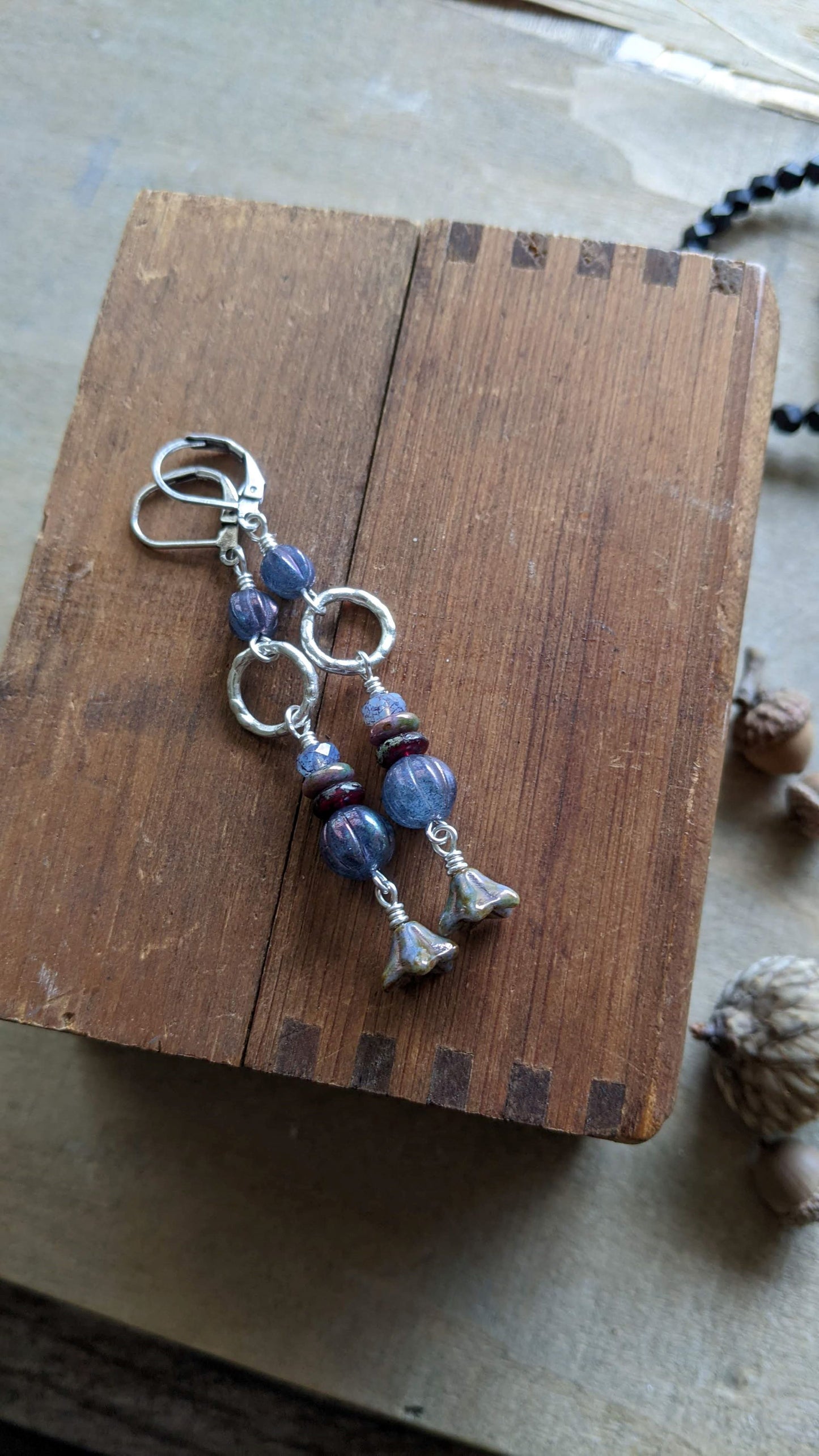 Long Dangle Earrings ~ Czech Glass