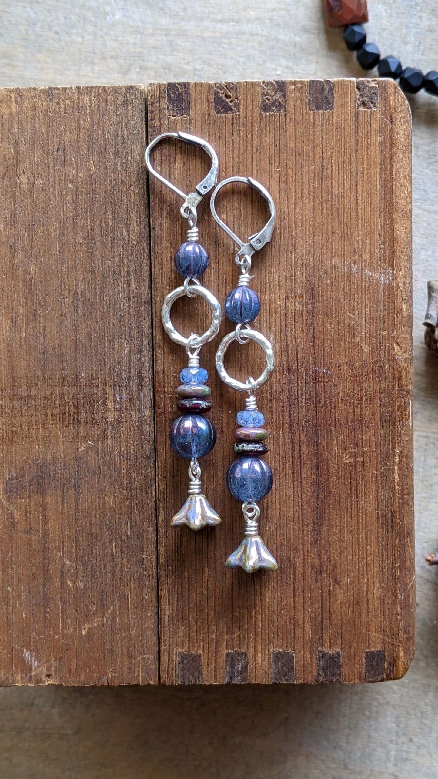 Long Dangle Earrings ~ Czech Glass