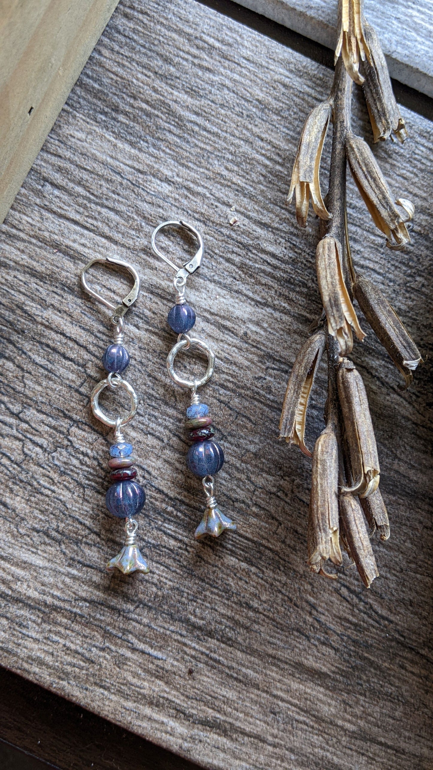 Long Dangle Earrings ~ Czech Glass