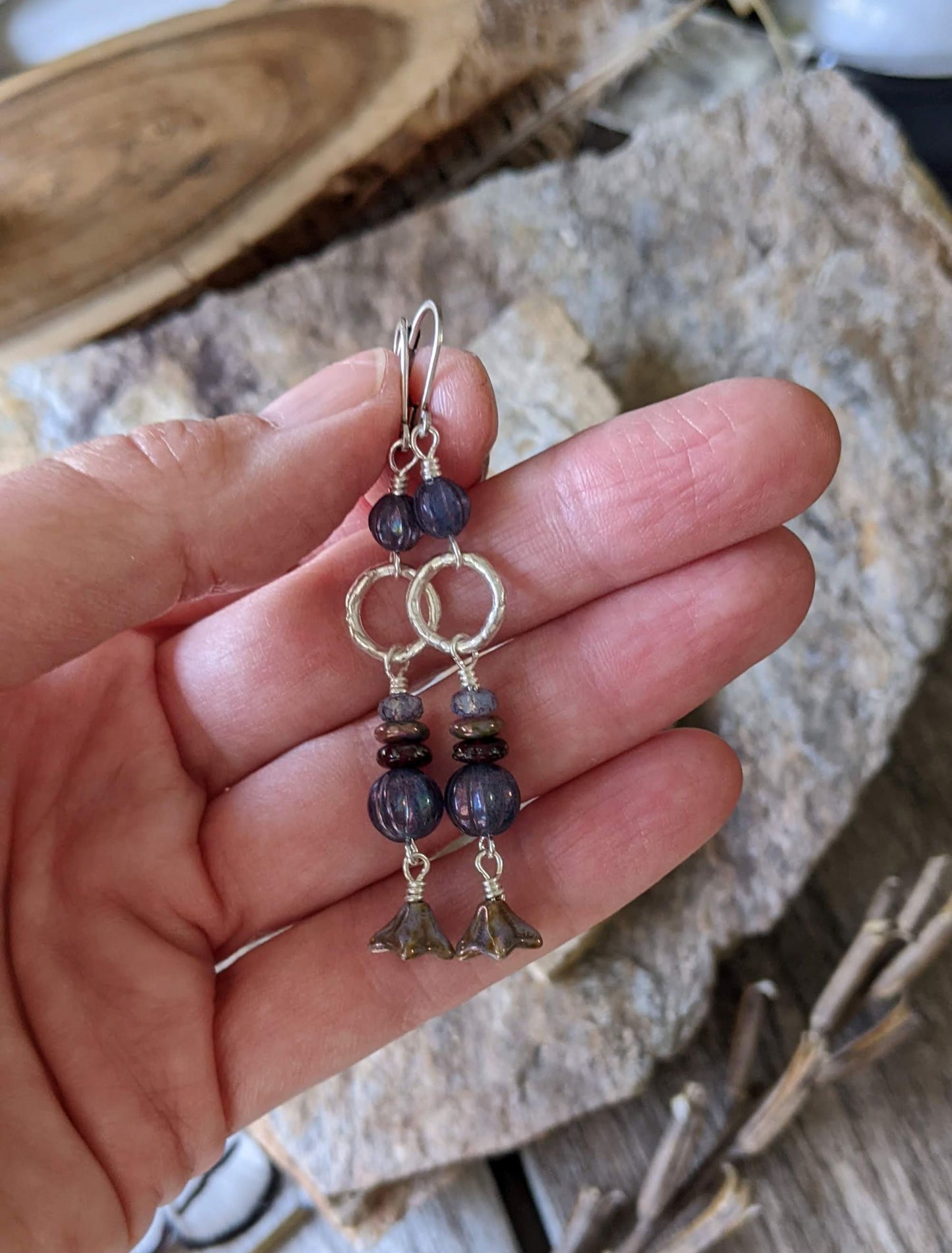 Long Dangle Earrings ~ Czech Glass