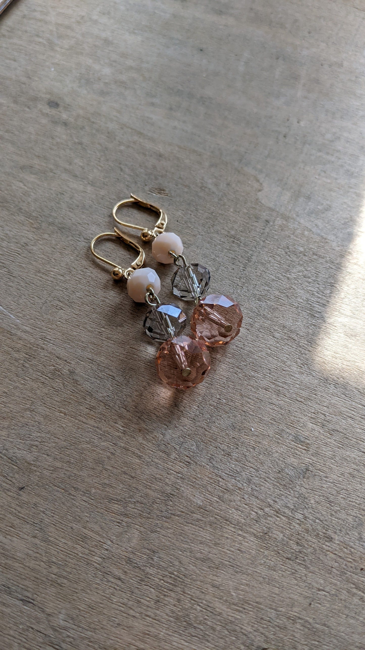 Soft Pink Simple Dangle Earrings ~ Resin