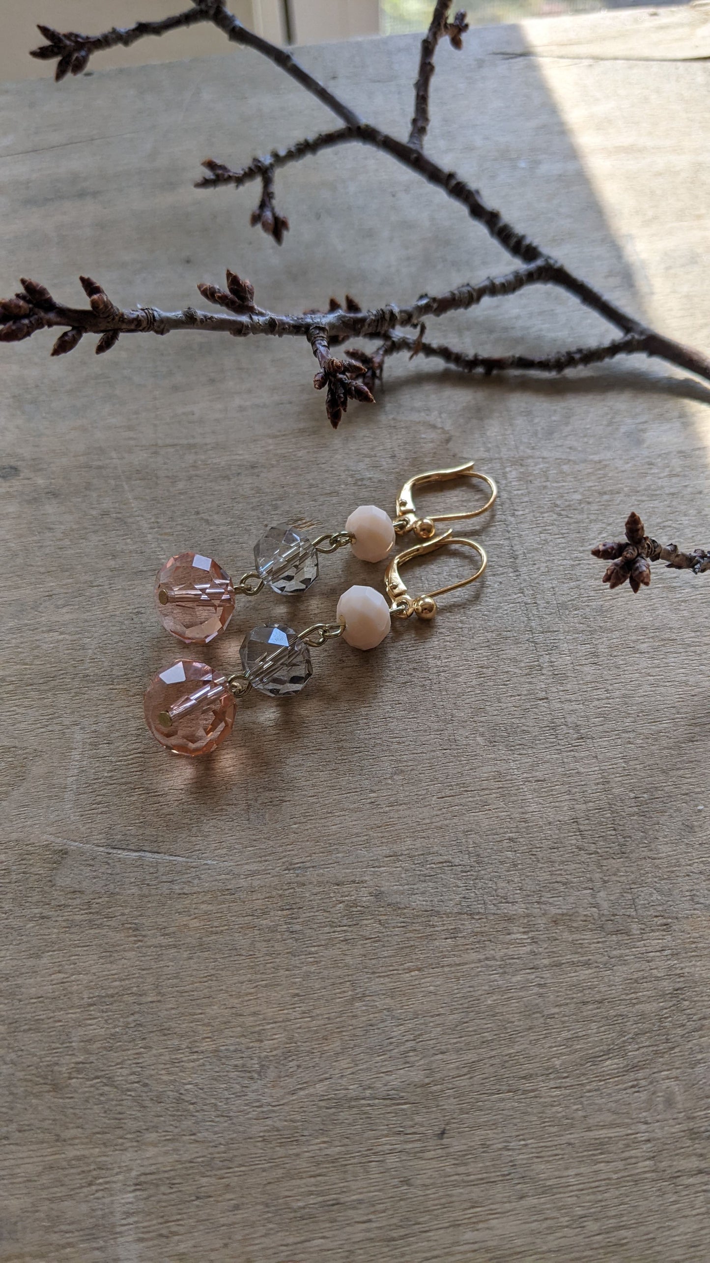 Soft Pink Simple Dangle Earrings ~ Resin