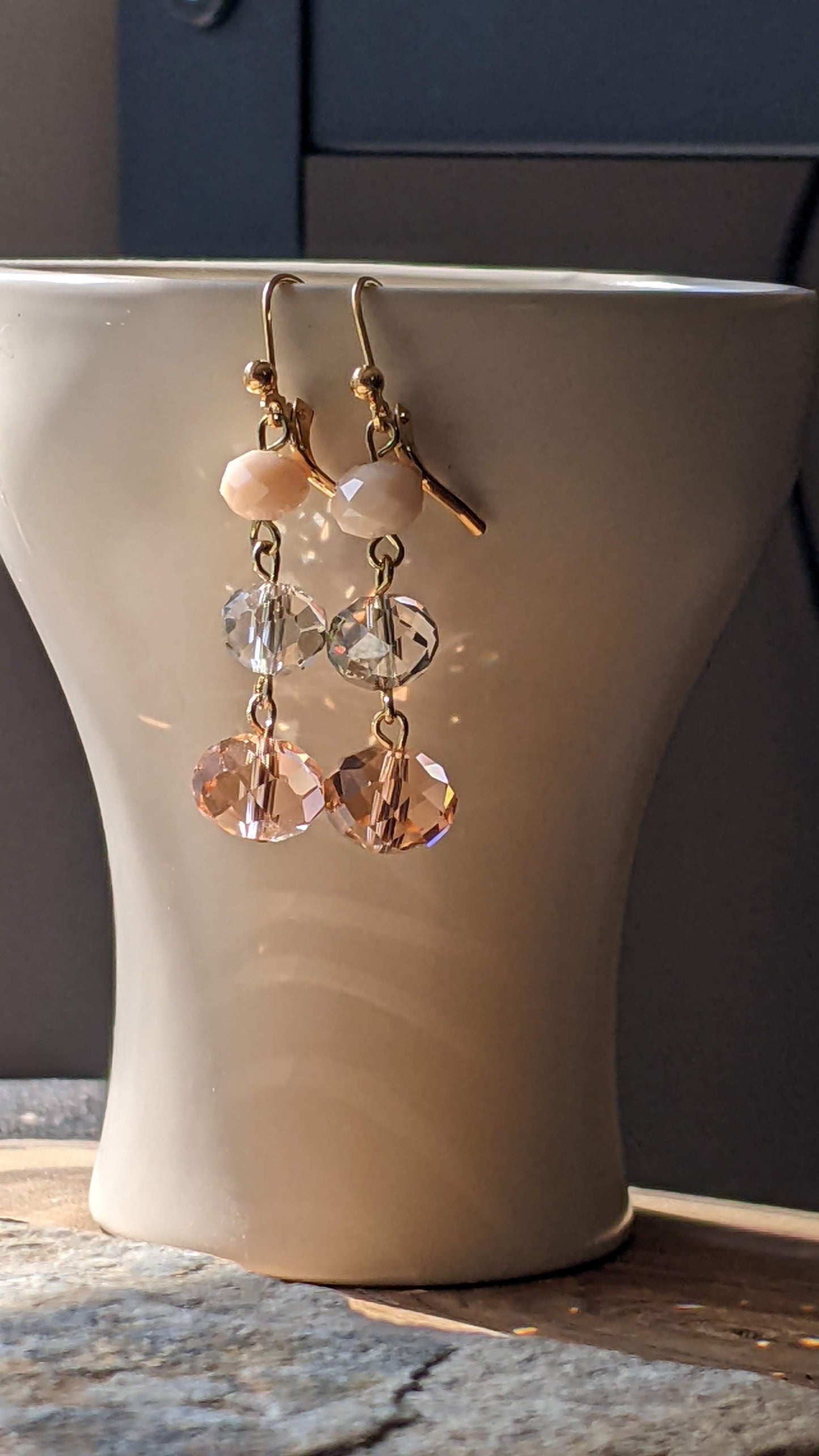 Soft Pink Simple Dangle Earrings ~ Resin