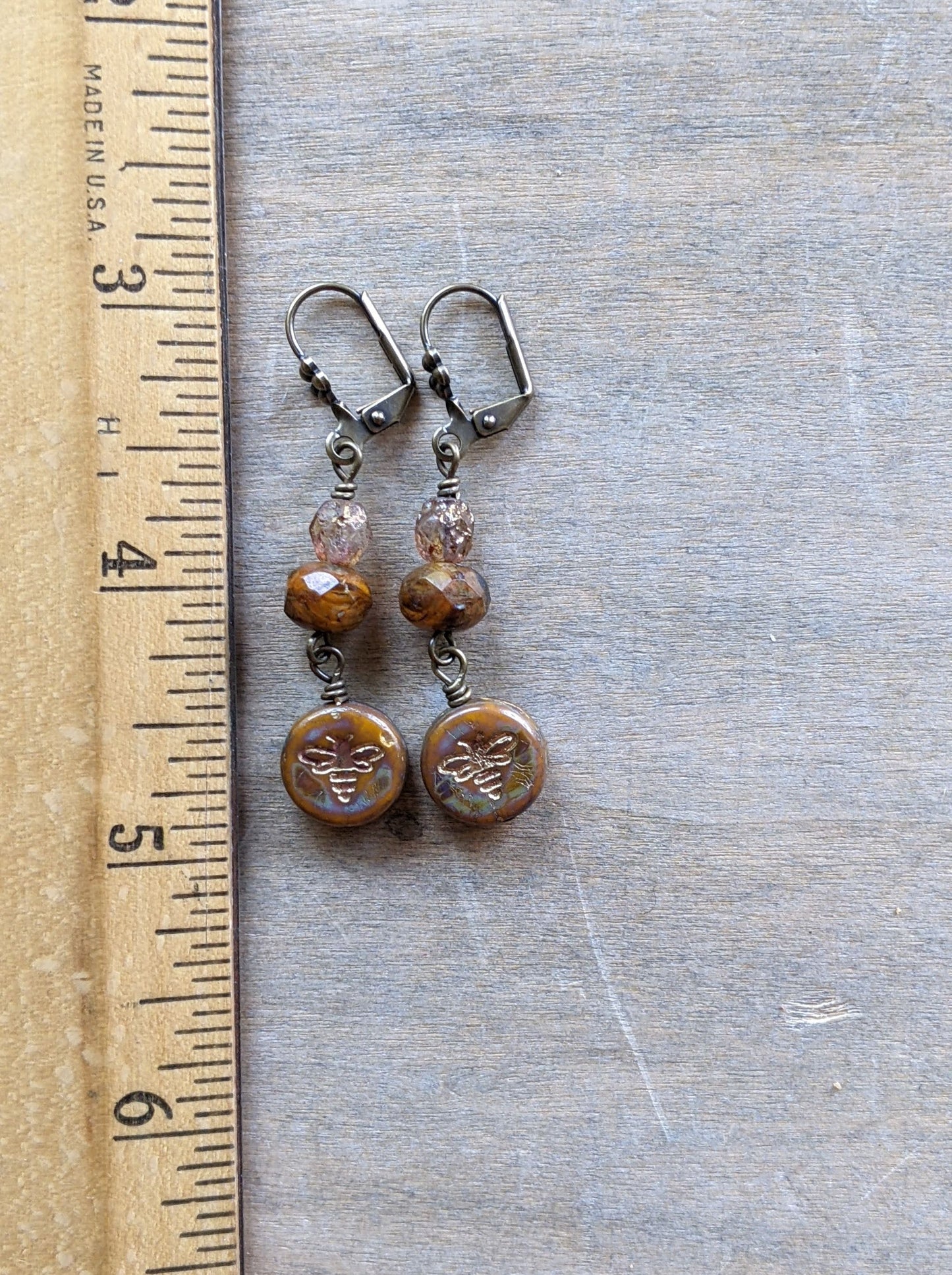 Bee Earrings ~ Autumn