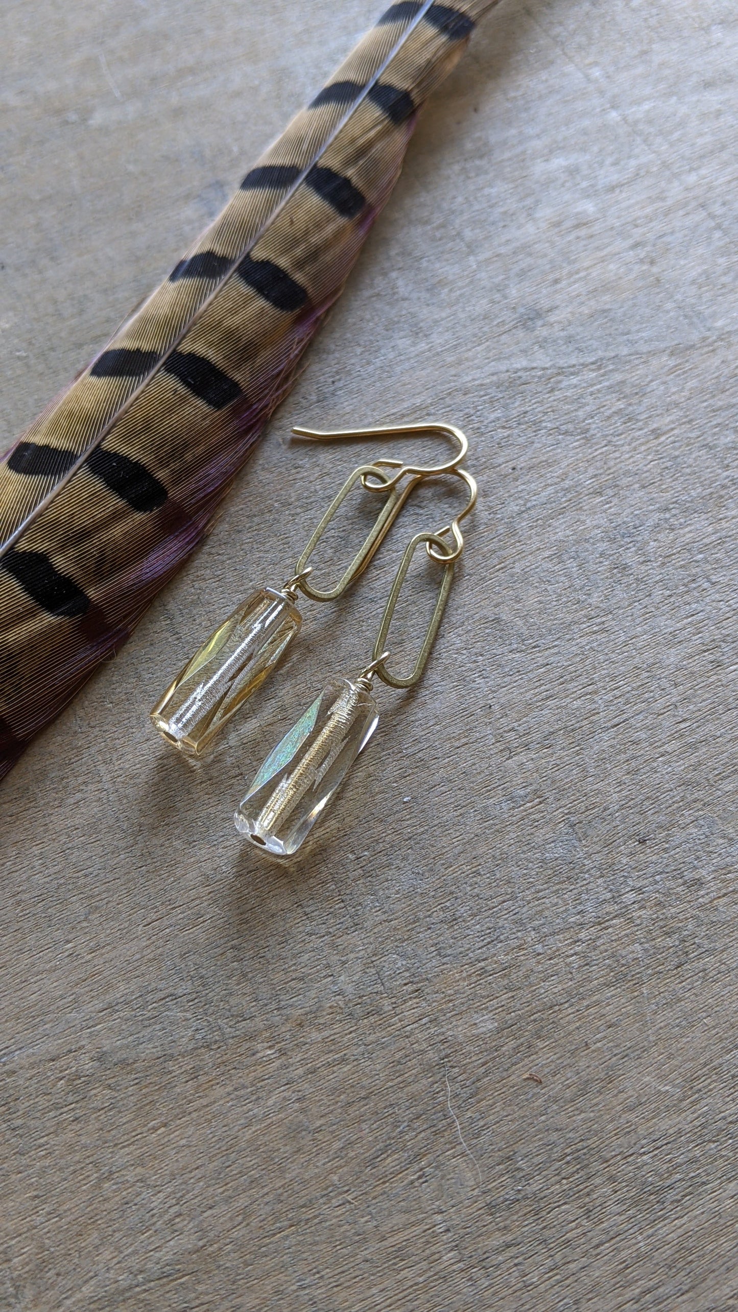 Elegant Dangles ~ Brass and Champagne Glass