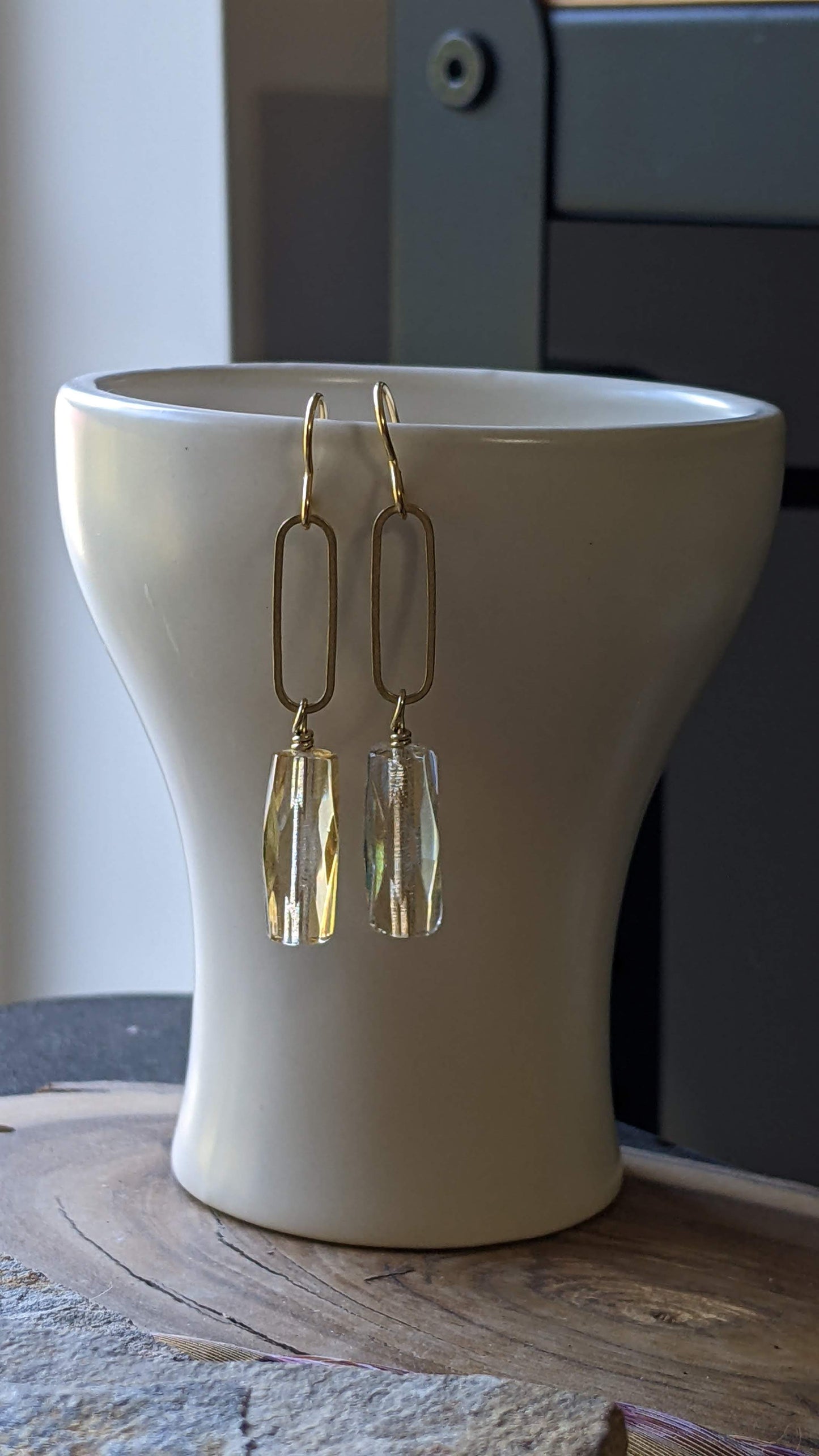 Elegant Dangles ~ Brass and Champagne Glass