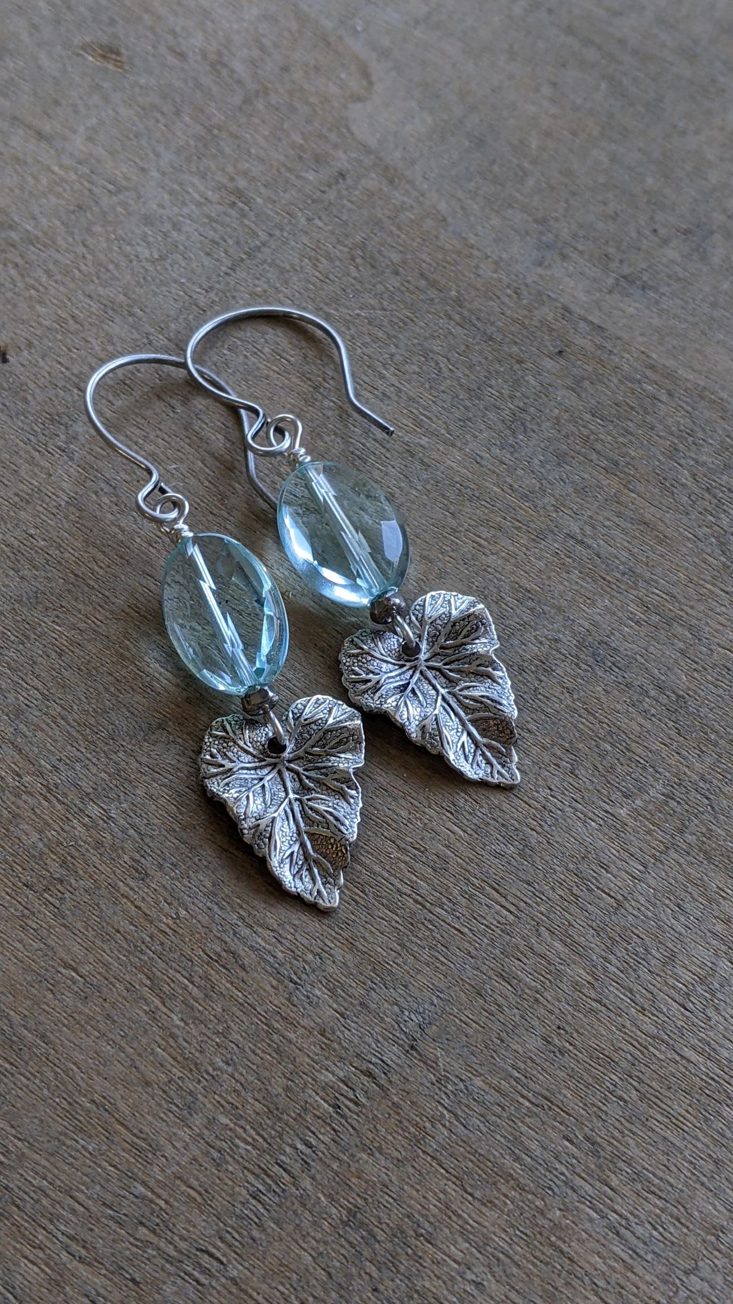 Sky Blue Leaf Earrings