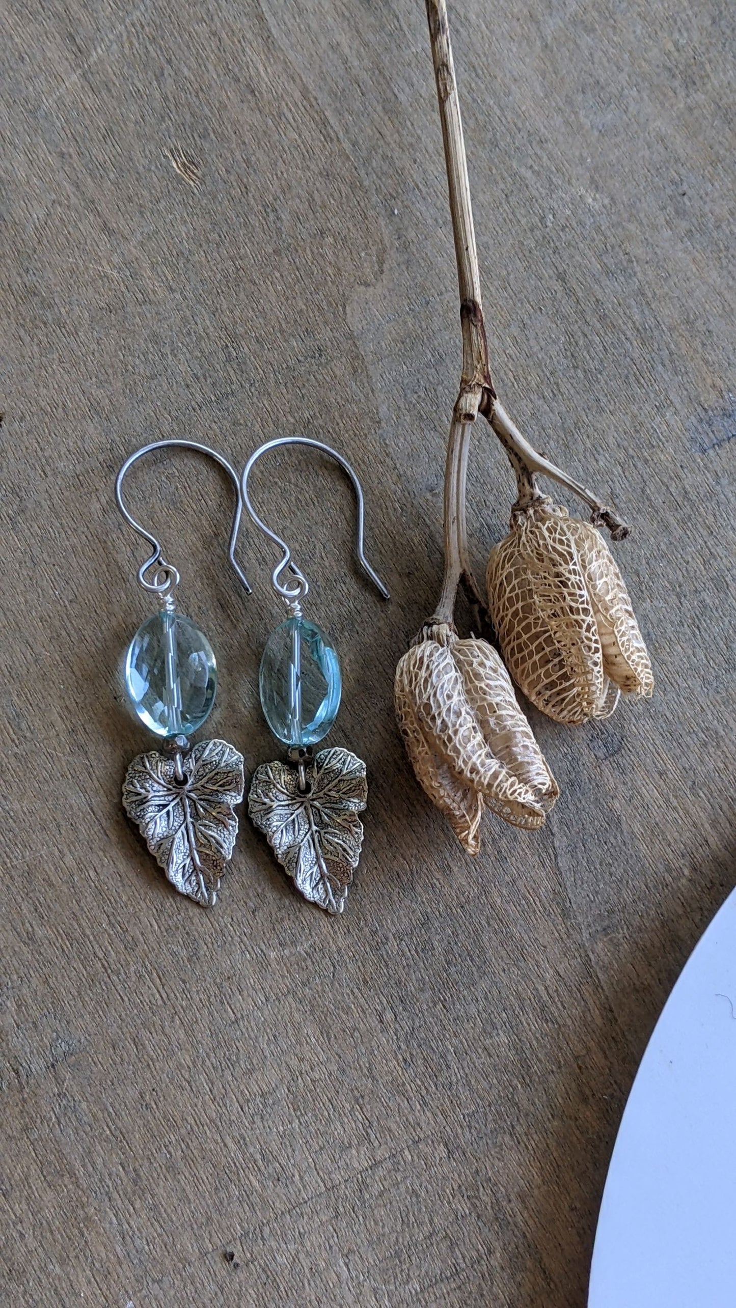 Sky Blue Leaf Earrings