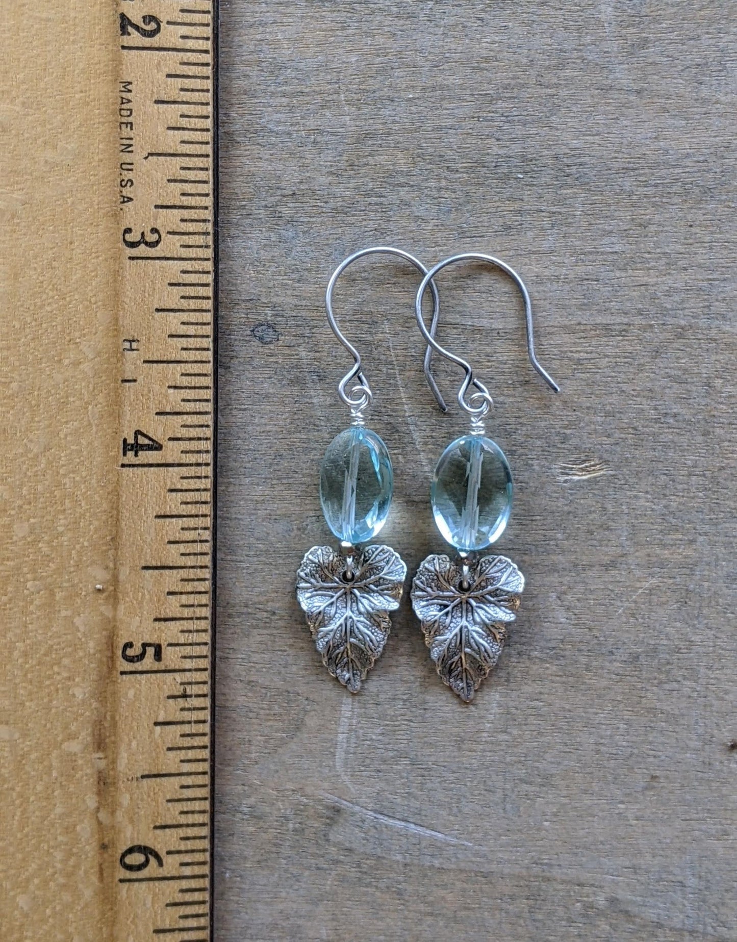 Sky Blue Leaf Earrings