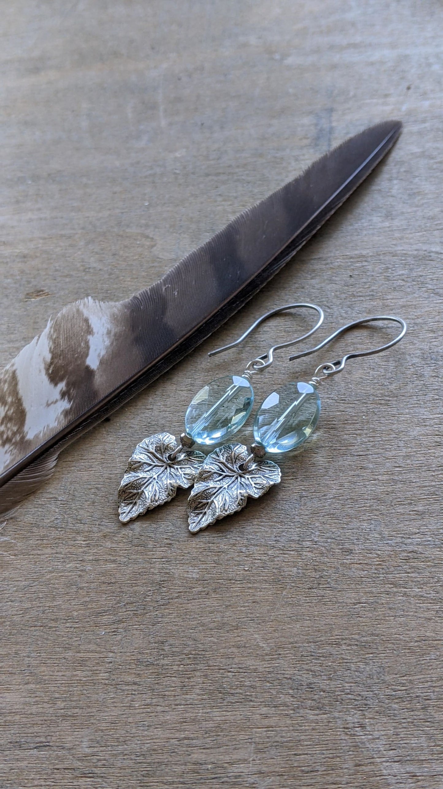 Sky Blue Leaf Earrings