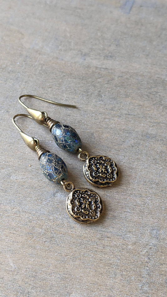 Blue Glass Earrings