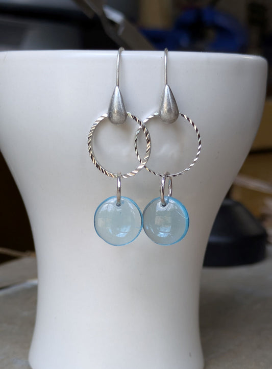 Blue Glass Earrings ~ Sky Blue