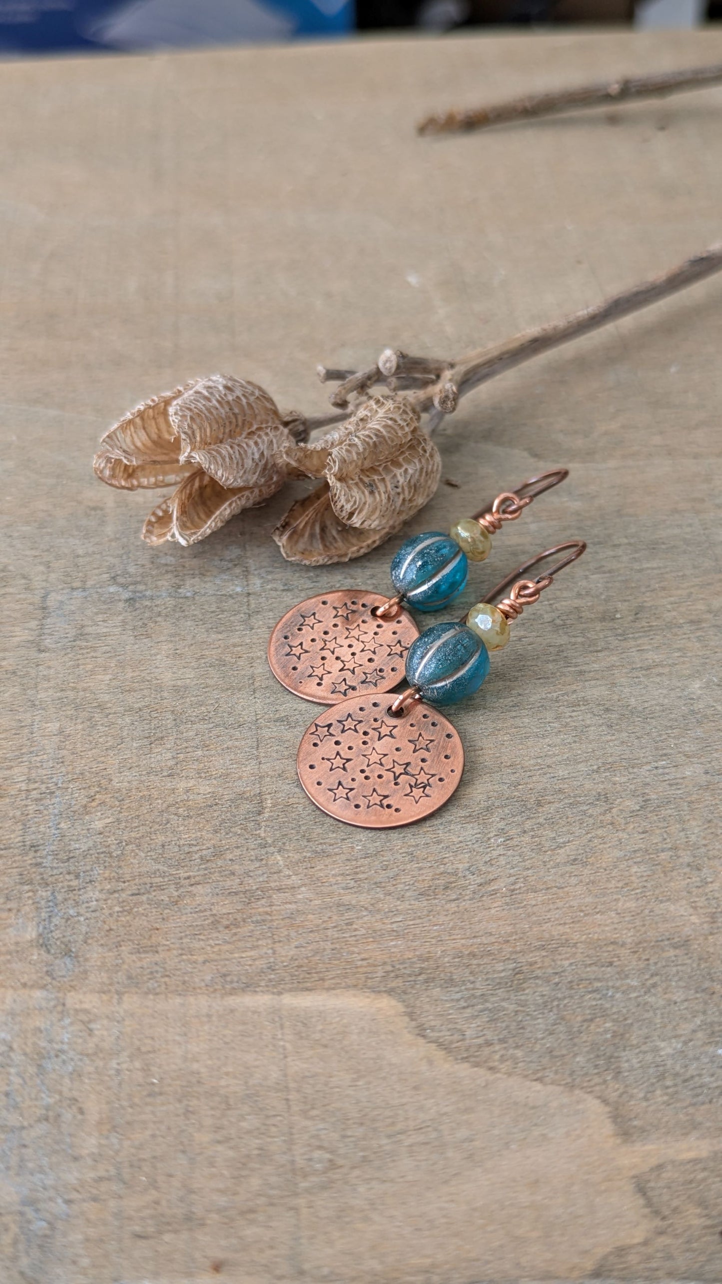 Copper Earrings ~ Twinkle Twinkle