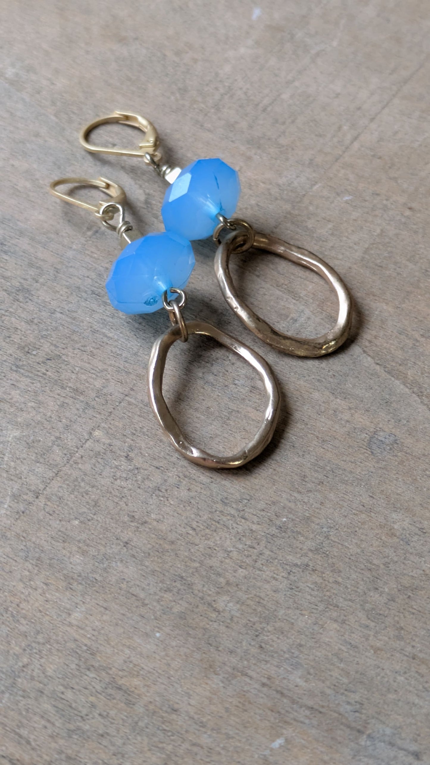 Soft Blue Simple Dangle Earrings