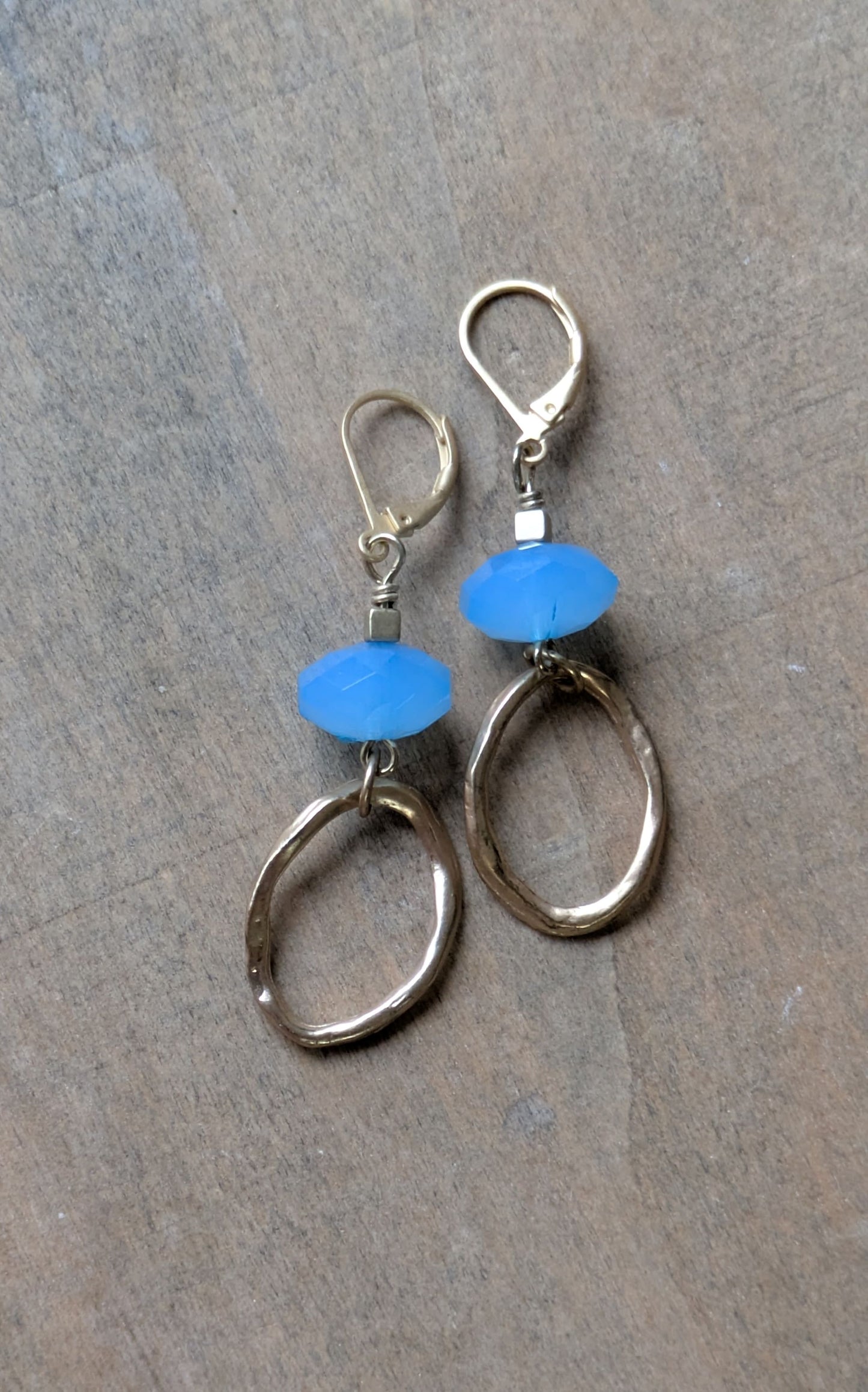 Soft Blue Simple Dangle Earrings
