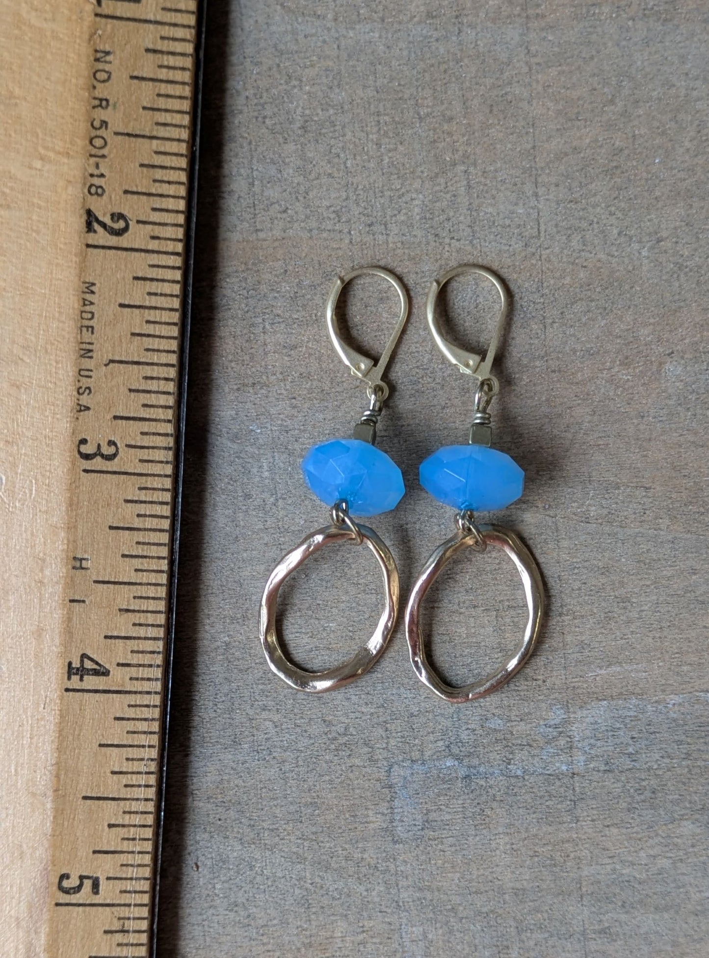 Soft Blue Simple Dangle Earrings