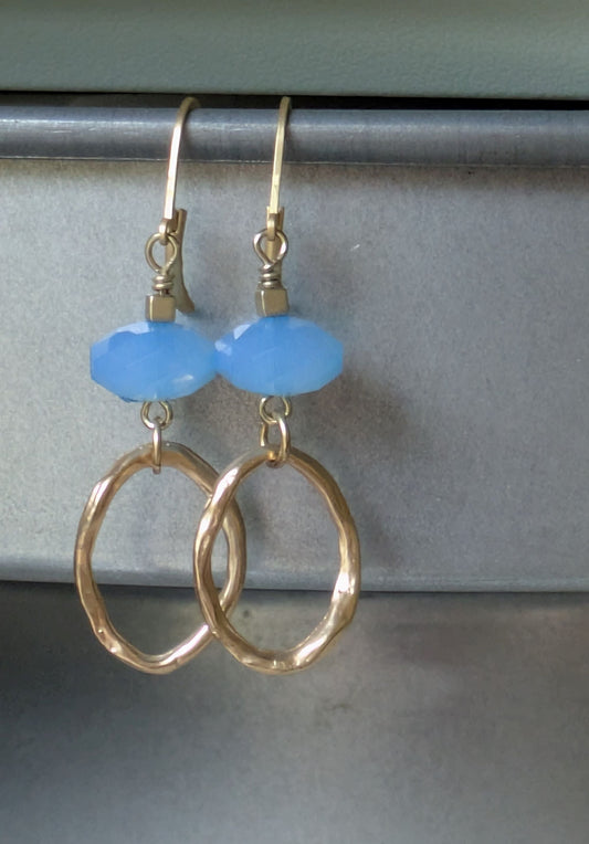 Soft Blue Simple Dangle Earrings