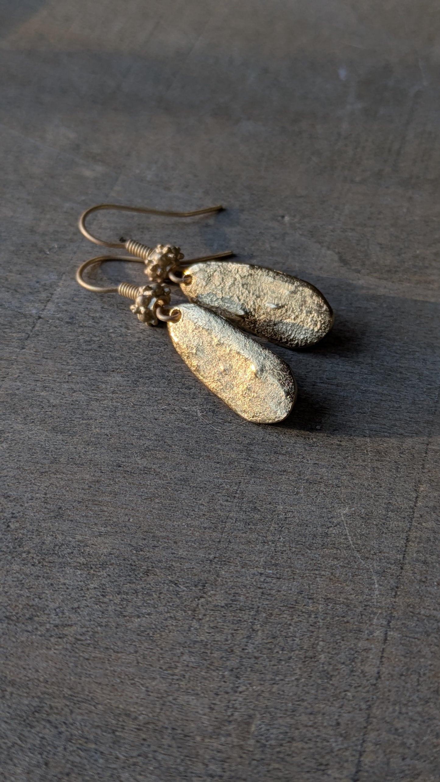 Organic Oval Textured Dangle Earrings