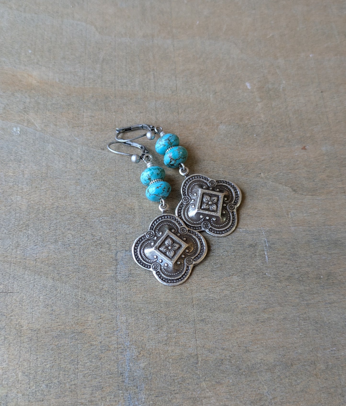 Turquoise Earrings ~ Quatrefoil