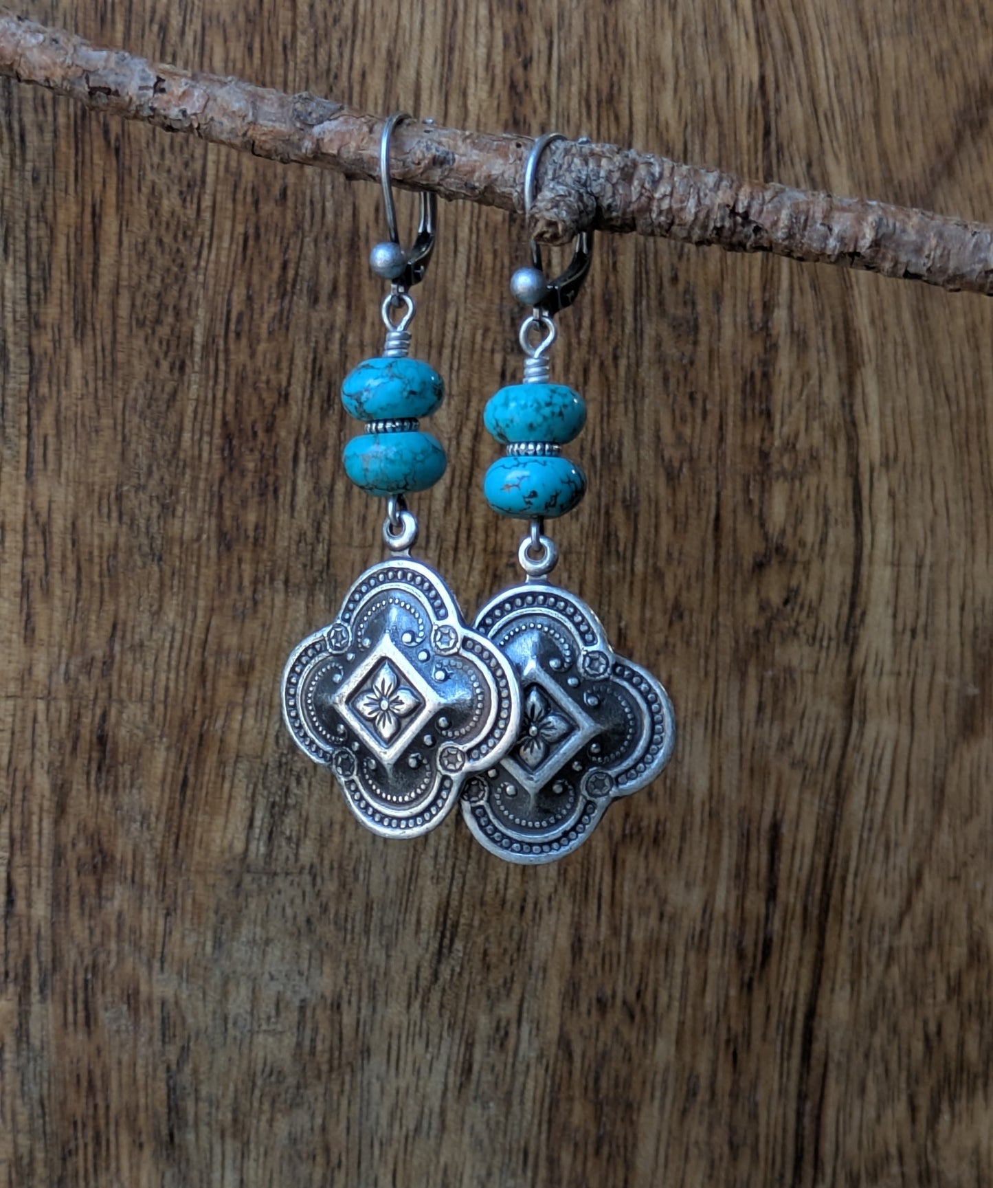 Turquoise Earrings ~ Quatrefoil