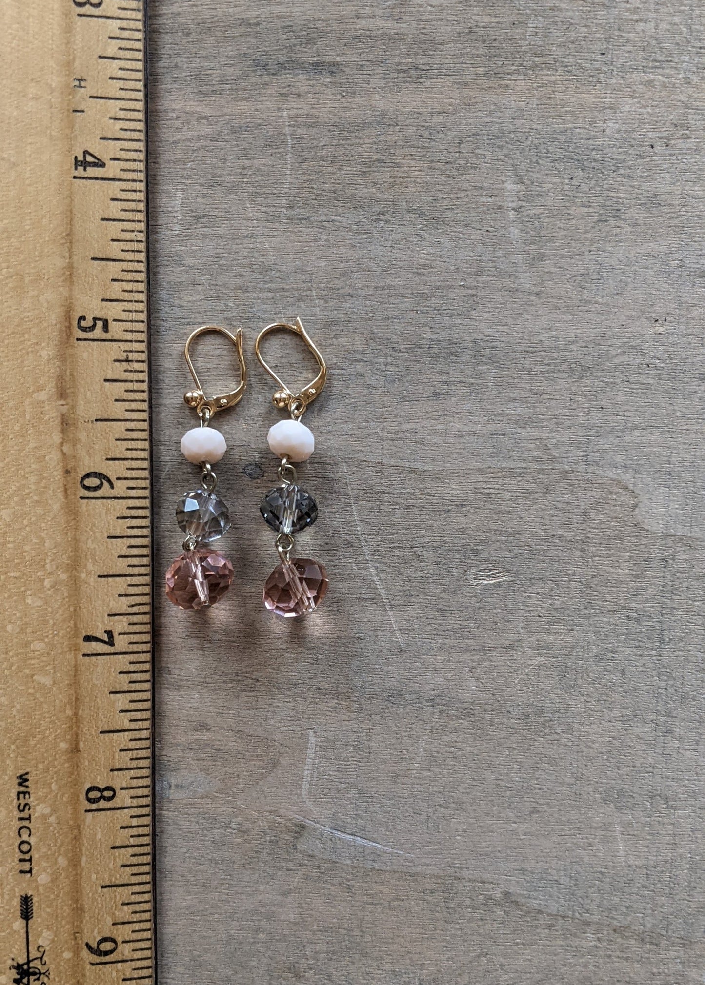 Soft Pink Simple Dangle Earrings ~ Resin