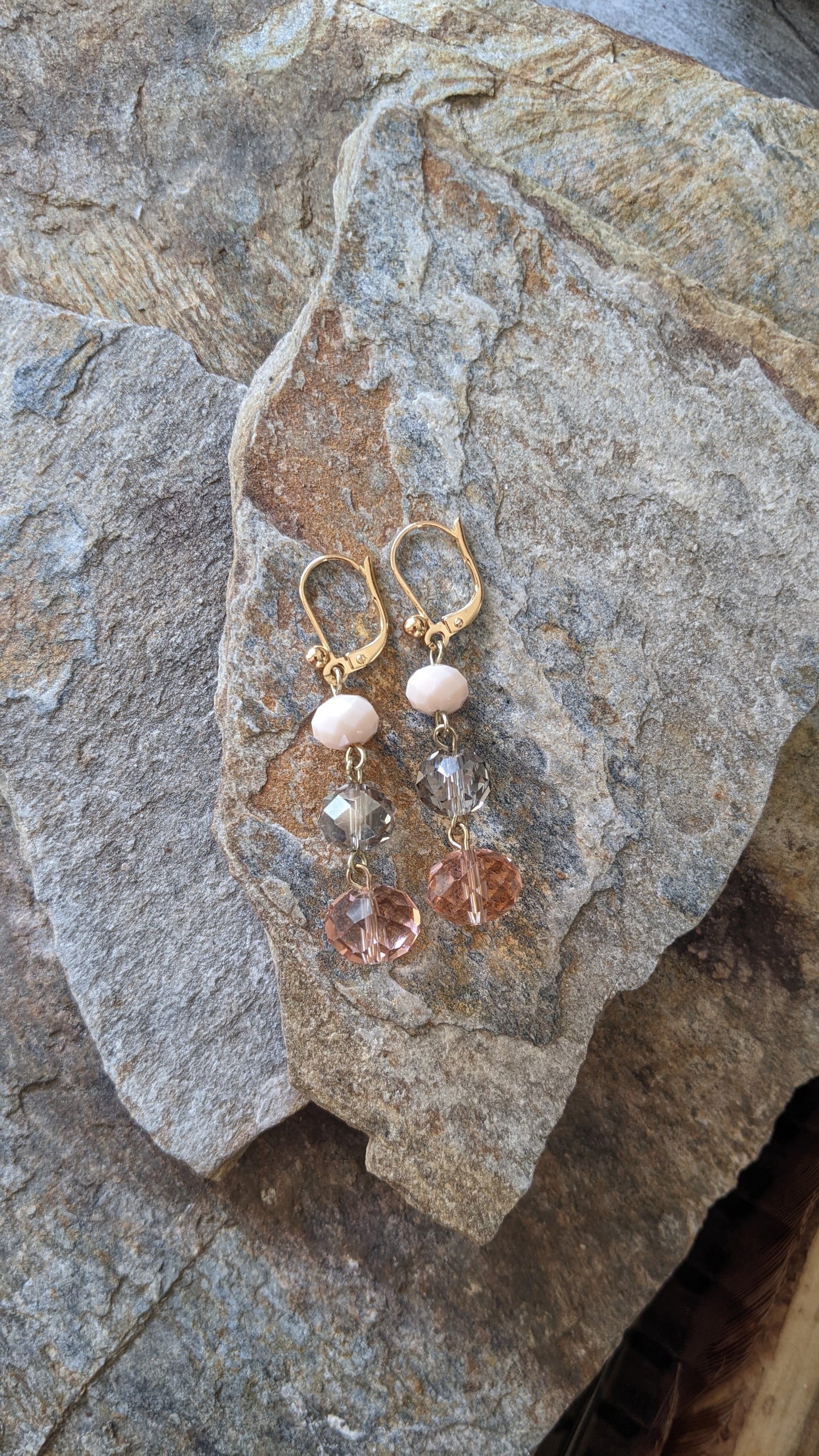 Soft Pink Simple Dangle Earrings ~ Resin