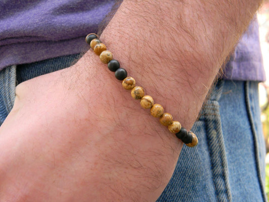 Men's Gemstone Bracelet Picture Jasper