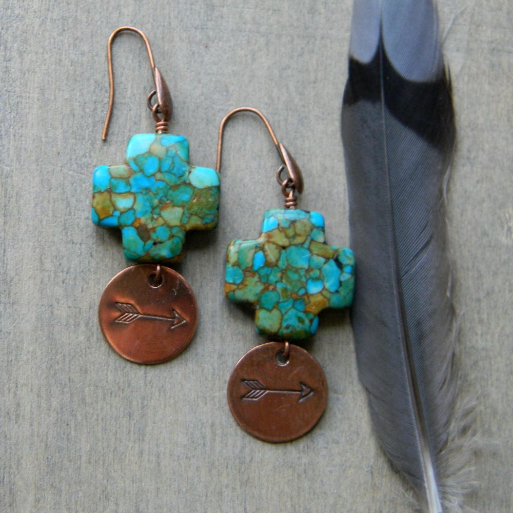 Trail Blazer Turquoise and Copper Earrings