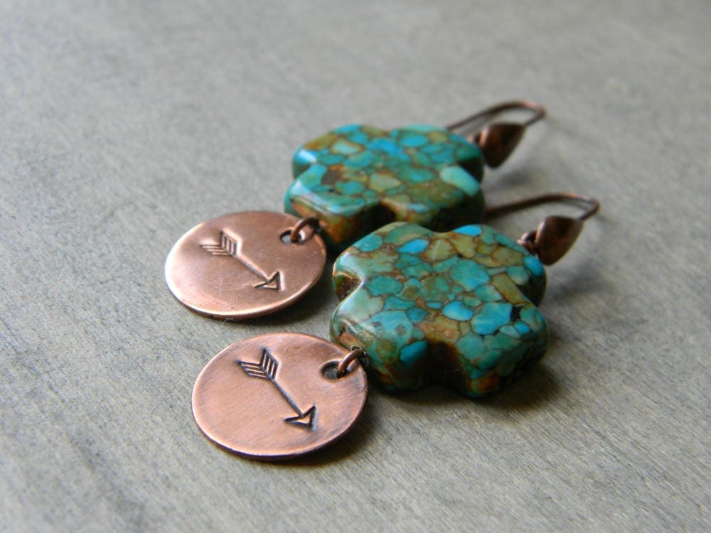 Trail Blazer Turquoise and Copper Earrings