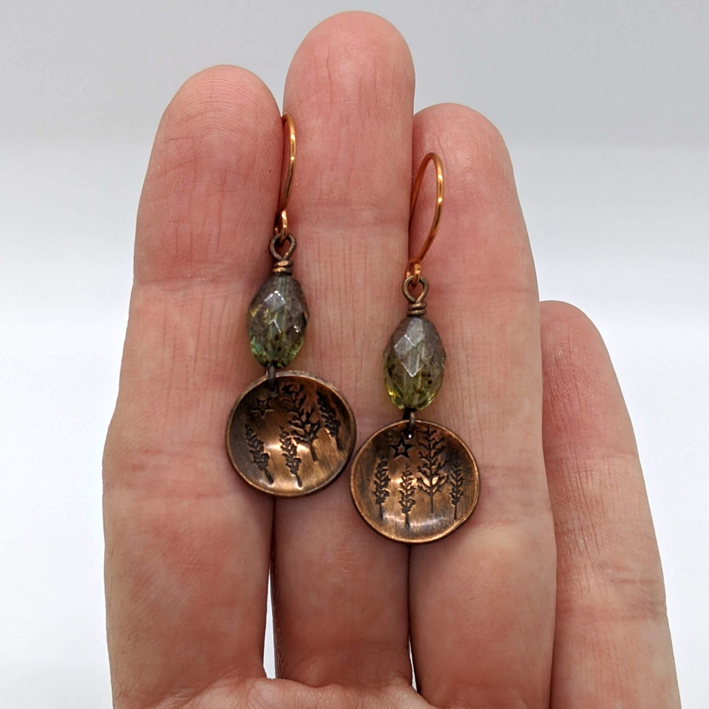 Copper Earrings Forest