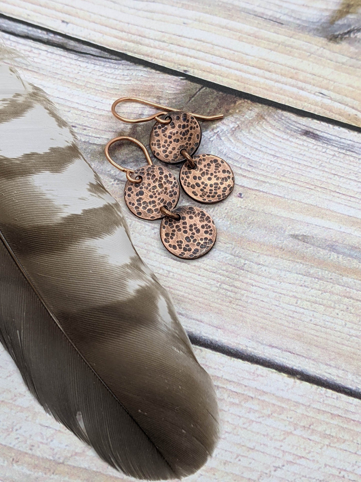 Copper Earrings Texture