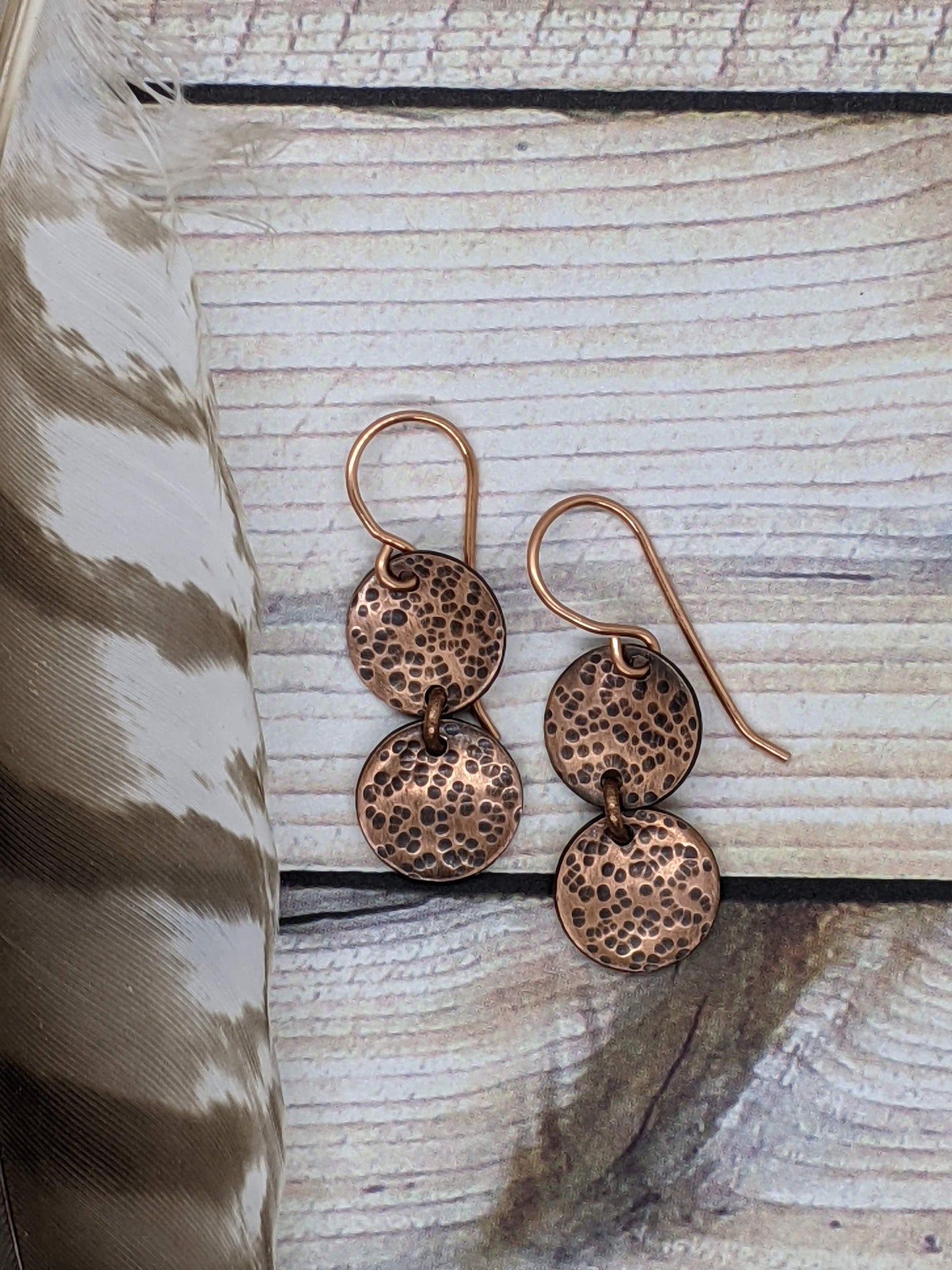 Copper Earrings Texture
