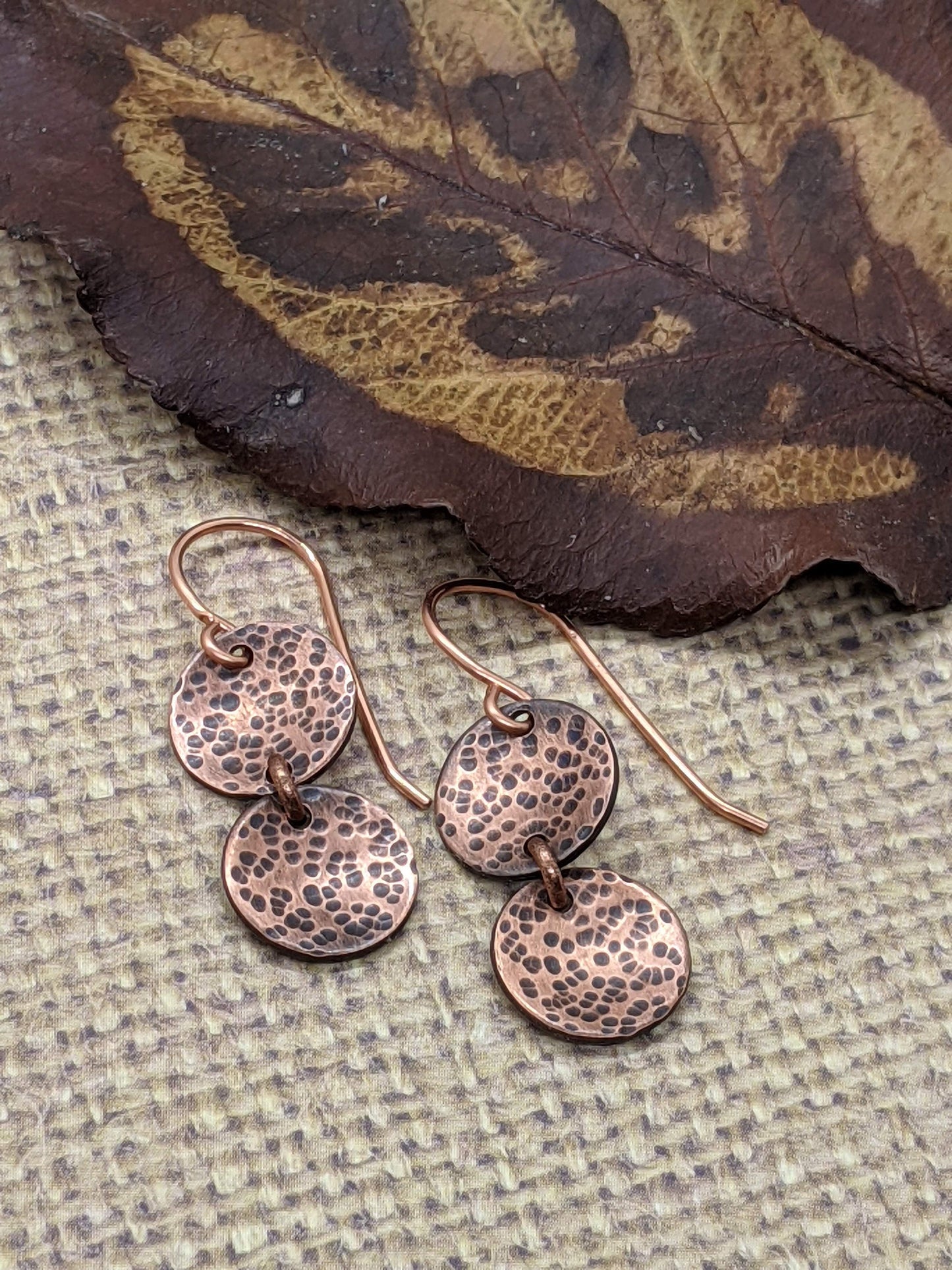 Copper Earrings Texture