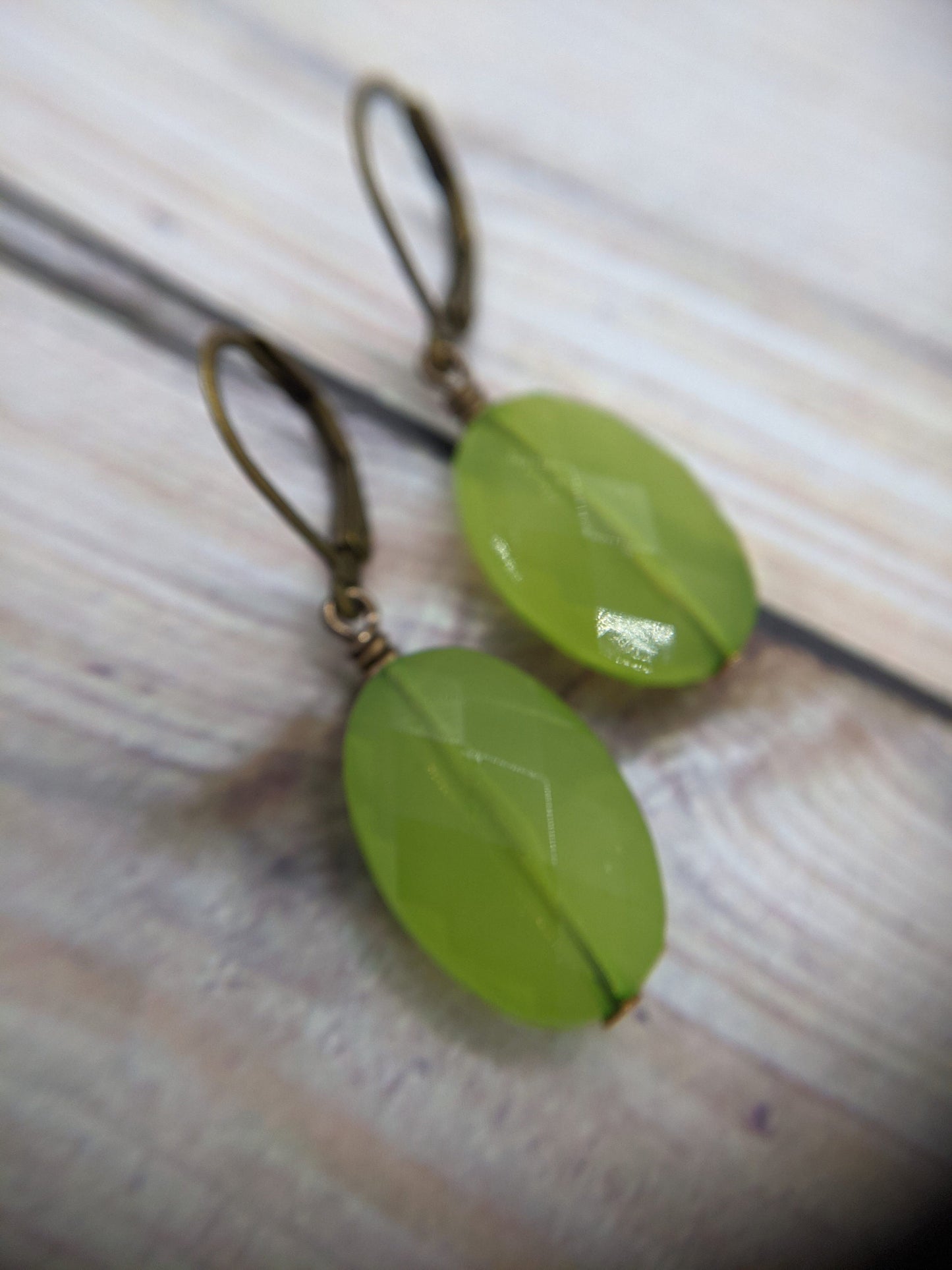 Spring Green Acrylic Drop Earrings