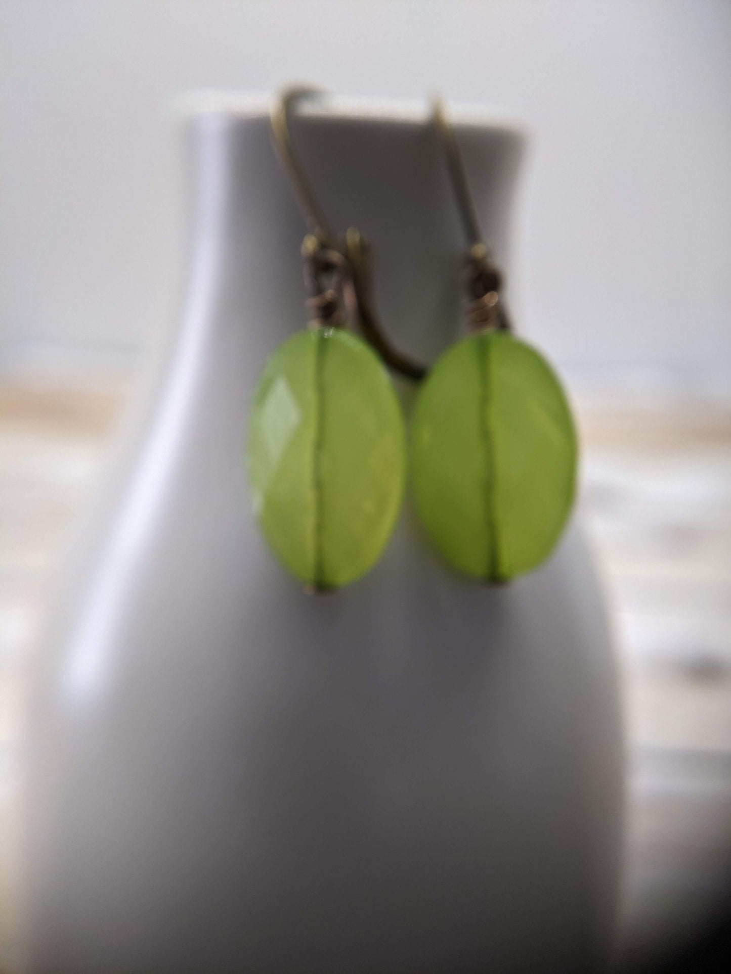 Spring Green Acrylic Drop Earrings