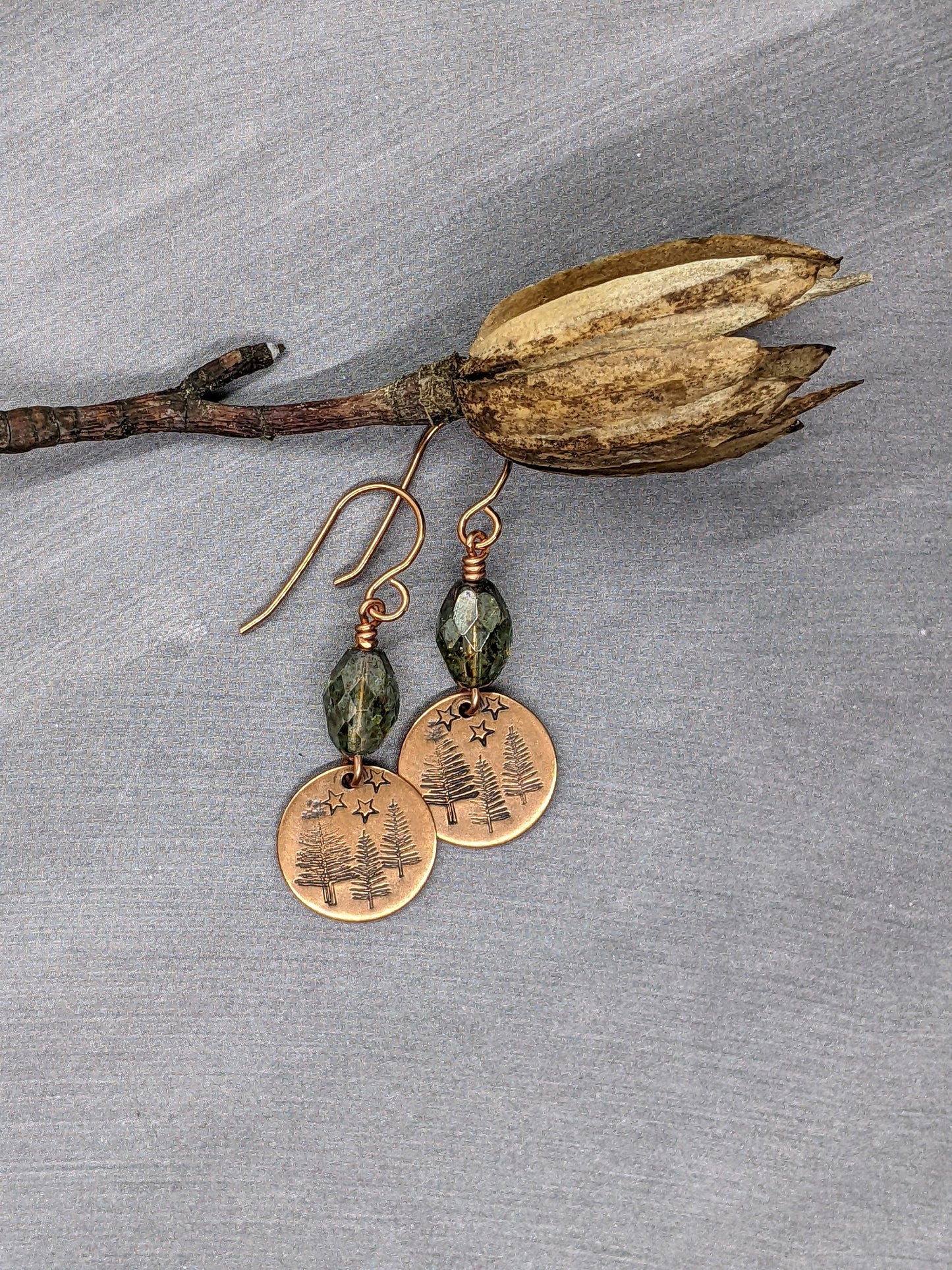 Copper Earrings Woodland