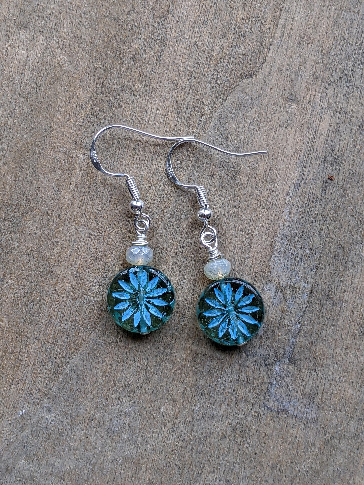 Simple Blue Flower Earrings