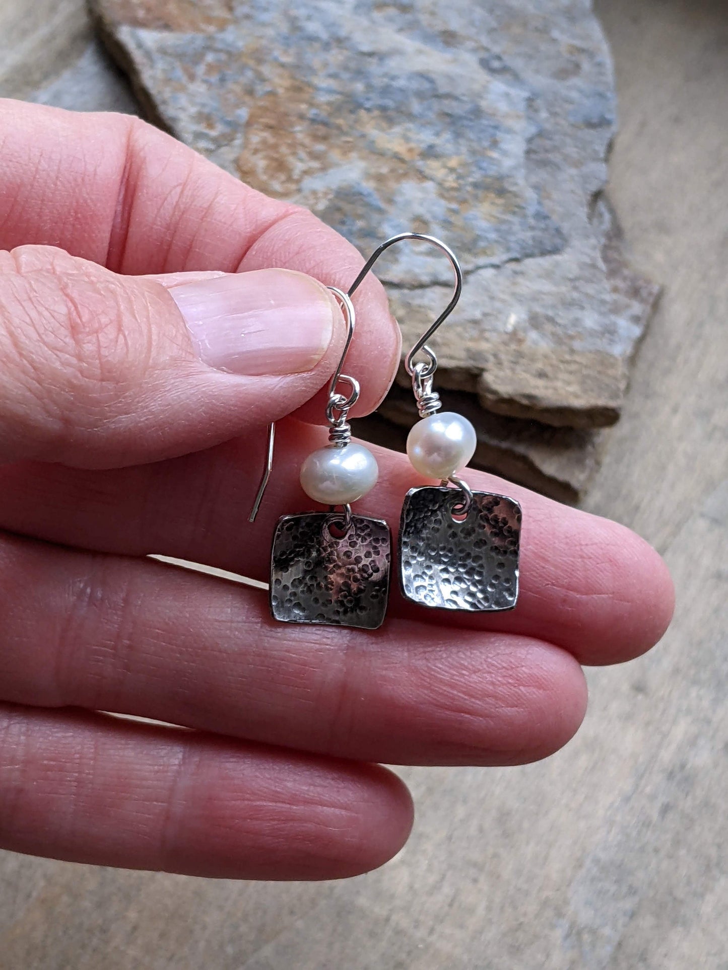 Pearl and Sterling Silver Earrings