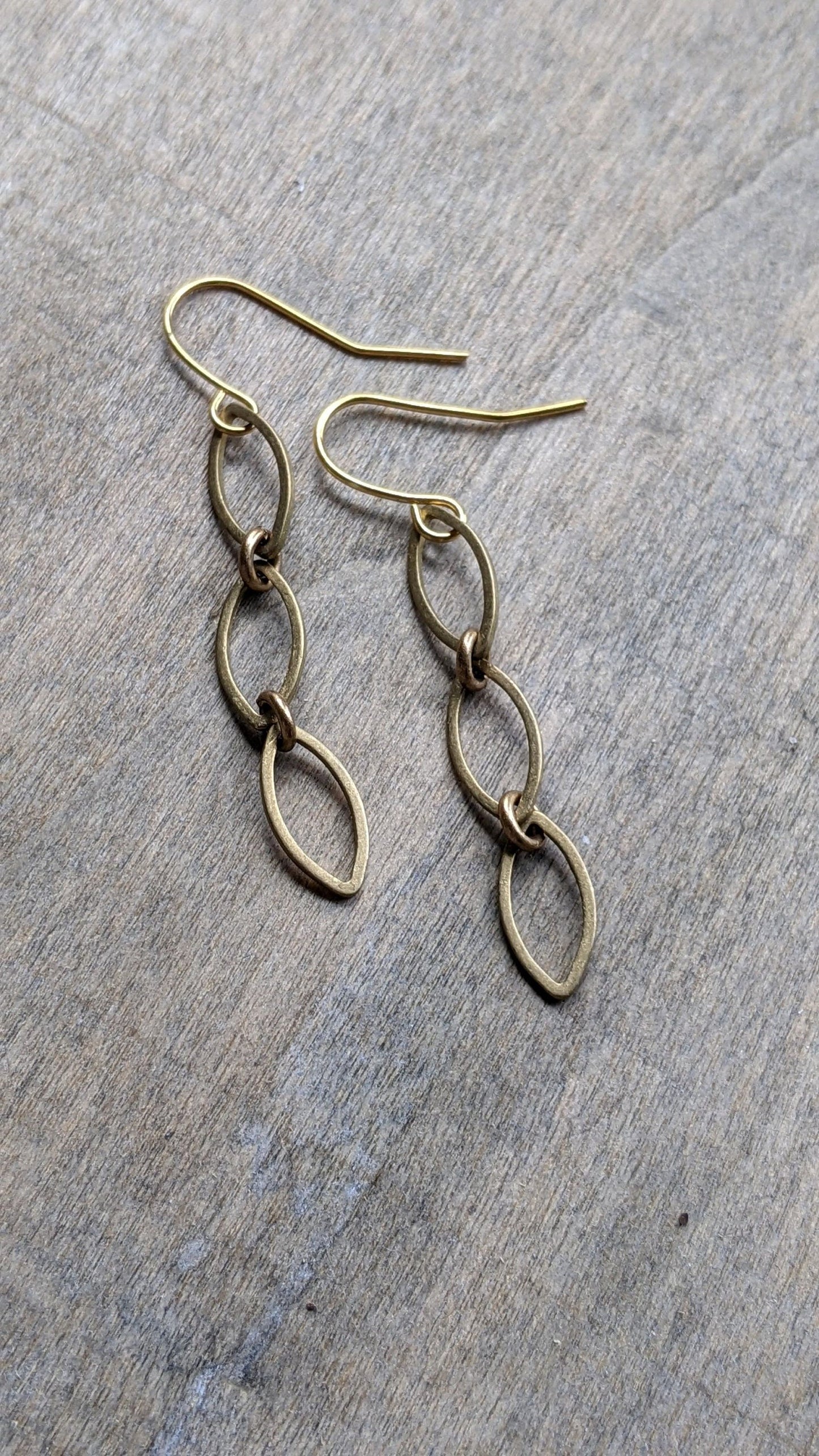 Minimal Brass Dangle Earrings