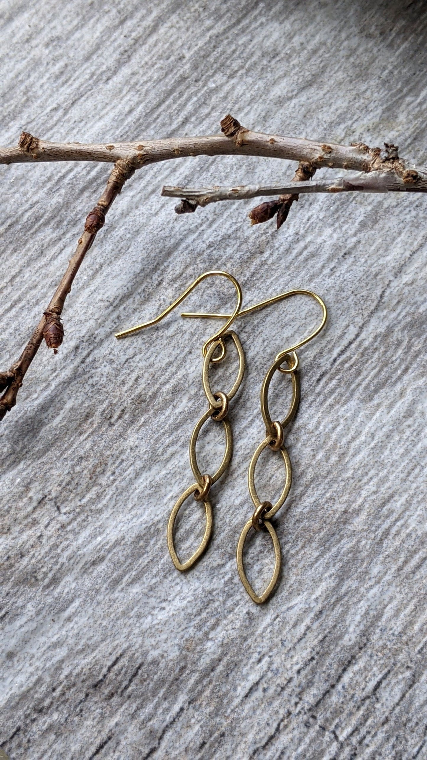 Minimal Brass Dangle Earrings